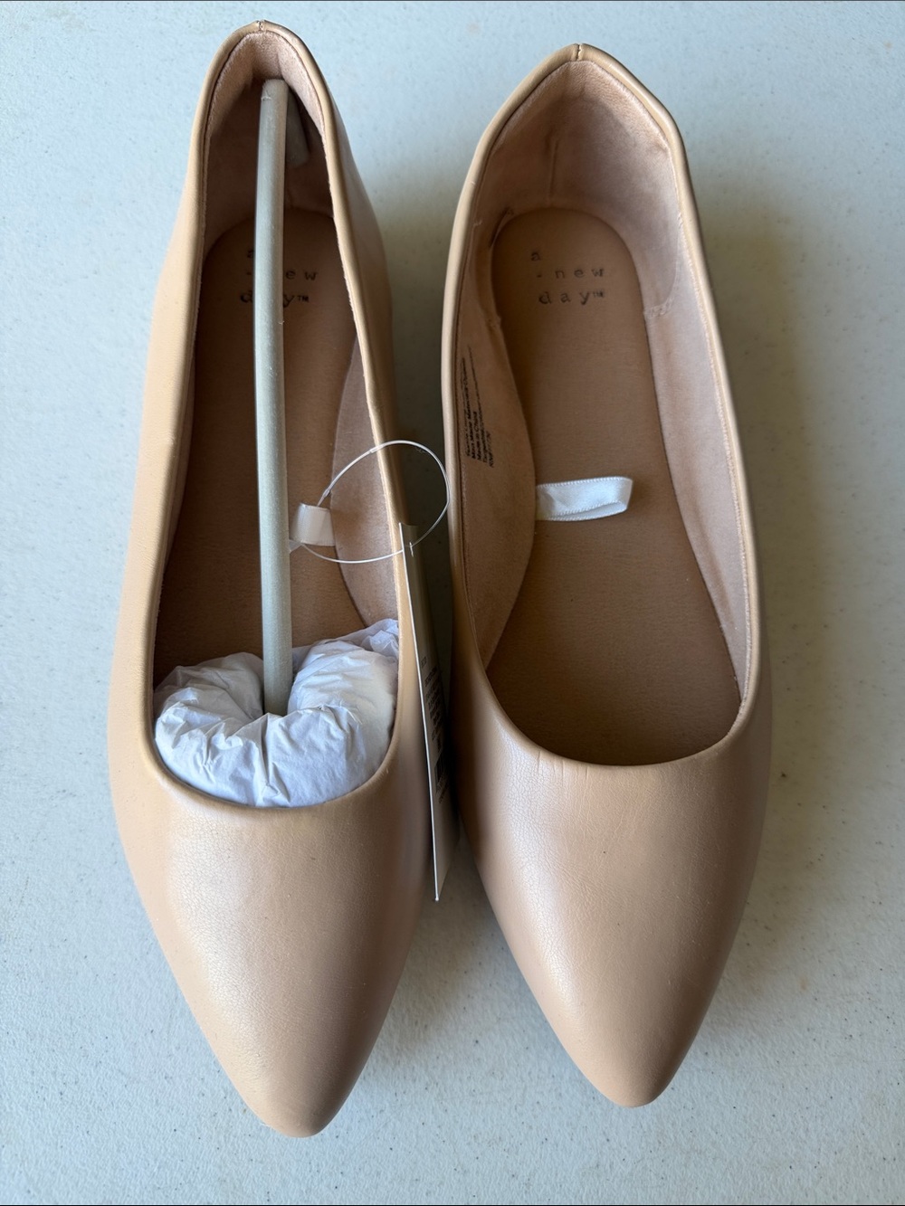 Women’s Pointed Toe Ballet Flats in Nude